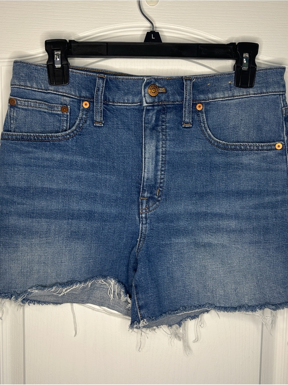 Madewell Blue Denim Women’s Shorts High-Rise Cutoff Size 28